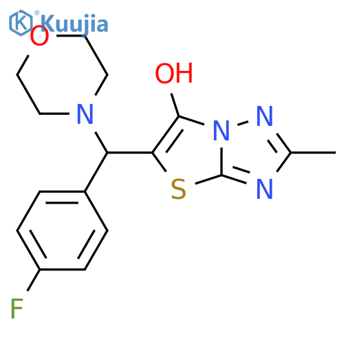 5-(4-fluorophenyl)(morpholin-4-yl)methyl-2-methyl-1,2,4triazolo3,2-b1,3thiazol-6-ol structure