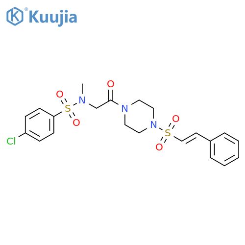 4-chloro-N-methyl-N-{2-oxo-2-[4-(2-phenylethenesulfonyl)piperazin-1-yl]ethyl}benzene-1-sulfonamide structure