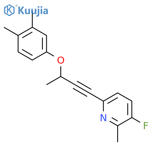Pyridine, 6-[3-(3,4-dimethylphenoxy)-1-butynyl]-3-fluoro-2-methyl- structure
