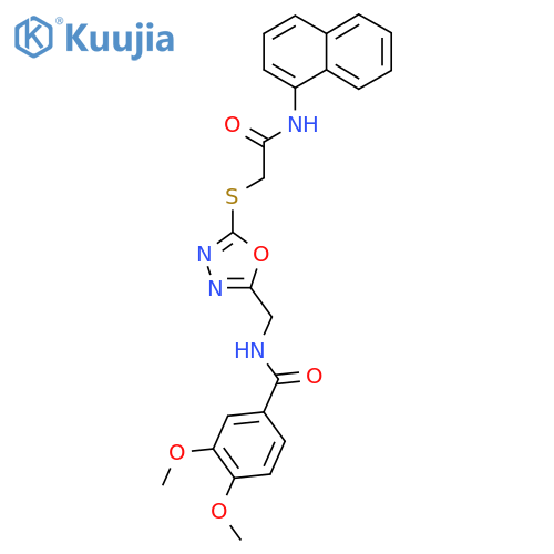 3,4-dimethoxy-N-{5-({(naphthalen-1-yl)carbamoylmethyl}sulfanyl)-1,3,4-oxadiazol-2-ylmethyl}benzamide structure