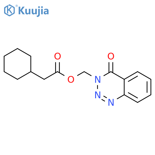 (4-oxo-3,4-dihydro-1,2,3-benzotriazin-3-yl)methyl 2-cyclohexylacetate structure