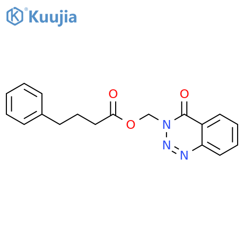 (4-oxo-3,4-dihydro-1,2,3-benzotriazin-3-yl)methyl 4-phenylbutanoate structure