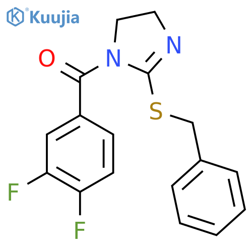 2-(benzylsulfanyl)-1-(3,4-difluorobenzoyl)-4,5-dihydro-1H-imidazole structure
