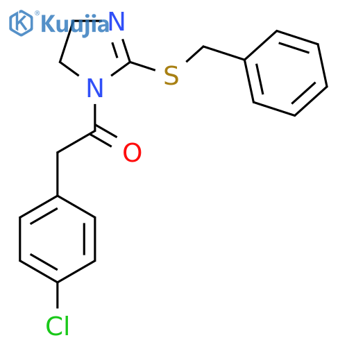 1-2-(benzylsulfanyl)-4,5-dihydro-1H-imidazol-1-yl-2-(4-chlorophenyl)ethan-1-one structure