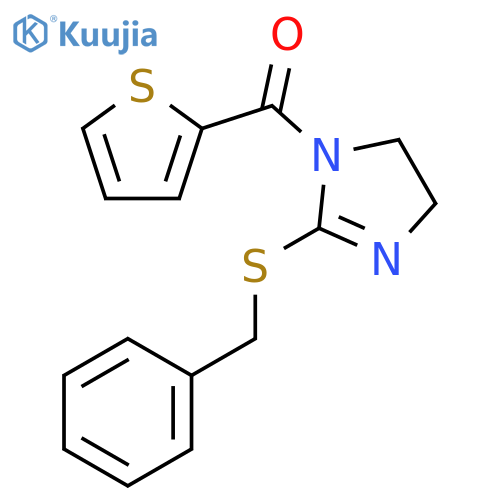 2-(benzylsulfanyl)-1-(thiophene-2-carbonyl)-4,5-dihydro-1H-imidazole structure