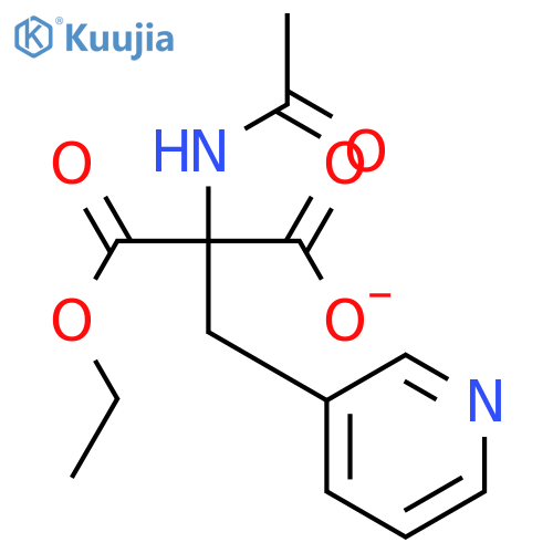 PROPANEDIOIC ACID, (ACETYLAMINO)(3-PYRIDINYLMETHYL)-, MONOETHYL ESTER structure