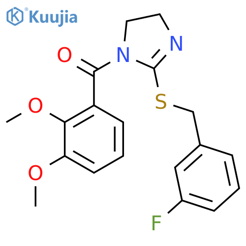 1-(2,3-dimethoxybenzoyl)-2-{(3-fluorophenyl)methylsulfanyl}-4,5-dihydro-1H-imidazole structure
