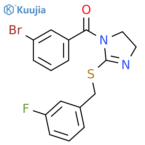 1-(3-bromobenzoyl)-2-{(3-fluorophenyl)methylsulfanyl}-4,5-dihydro-1H-imidazole structure