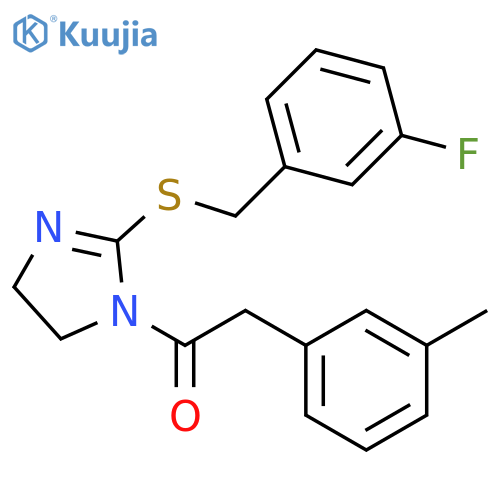 1-(2-{(3-fluorophenyl)methylsulfanyl}-4,5-dihydro-1H-imidazol-1-yl)-2-(3-methylphenyl)ethan-1-one structure