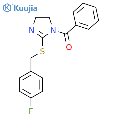 1-benzoyl-2-{(4-fluorophenyl)methylsulfanyl}-4,5-dihydro-1H-imidazole structure