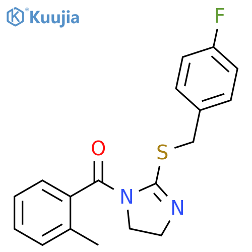 2-{(4-fluorophenyl)methylsulfanyl}-1-(2-methylbenzoyl)-4,5-dihydro-1H-imidazole structure
