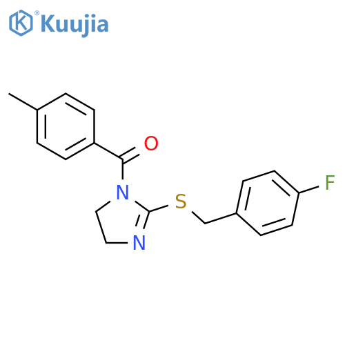 2-{(4-fluorophenyl)methylsulfanyl}-1-(4-methylbenzoyl)-4,5-dihydro-1H-imidazole structure