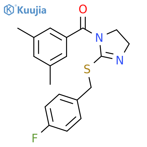1-(3,5-dimethylbenzoyl)-2-{(4-fluorophenyl)methylsulfanyl}-4,5-dihydro-1H-imidazole structure
