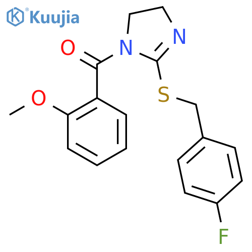 2-{(4-fluorophenyl)methylsulfanyl}-1-(2-methoxybenzoyl)-4,5-dihydro-1H-imidazole structure