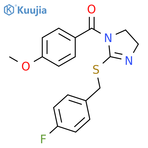 2-{(4-fluorophenyl)methylsulfanyl}-1-(4-methoxybenzoyl)-4,5-dihydro-1H-imidazole structure