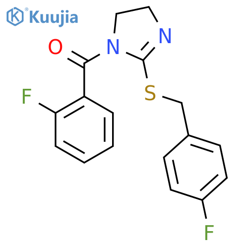 1-(2-fluorobenzoyl)-2-{(4-fluorophenyl)methylsulfanyl}-4,5-dihydro-1H-imidazole structure