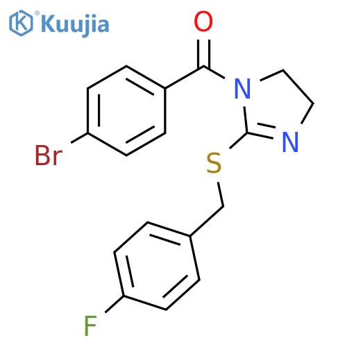 1-(4-bromobenzoyl)-2-{(4-fluorophenyl)methylsulfanyl}-4,5-dihydro-1H-imidazole structure