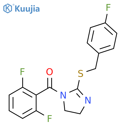 1-(2,6-difluorobenzoyl)-2-{(4-fluorophenyl)methylsulfanyl}-4,5-dihydro-1H-imidazole structure