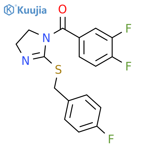 1-(3,4-difluorobenzoyl)-2-{(4-fluorophenyl)methylsulfanyl}-4,5-dihydro-1H-imidazole structure