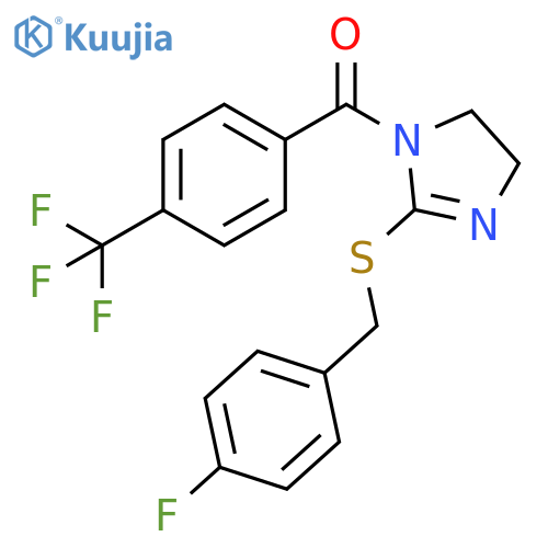 2-{(4-fluorophenyl)methylsulfanyl}-1-4-(trifluoromethyl)benzoyl-4,5-dihydro-1H-imidazole structure