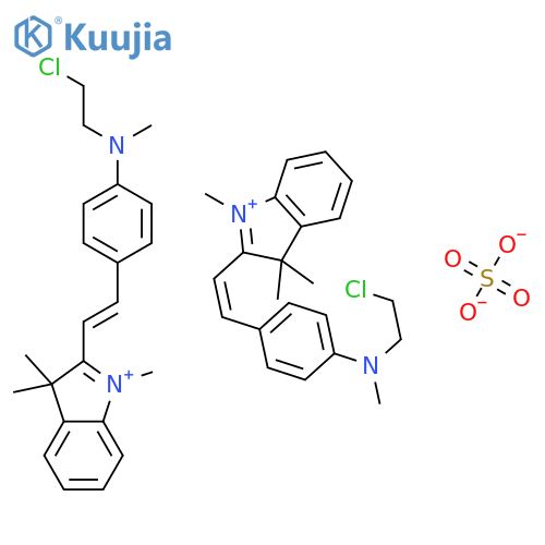 2-[2-[4-[(2-chloroethyl)methylamino]phenyl]vinyl]-1,3,3-trimethyl-3h-indolium sulphate (2:1) structure