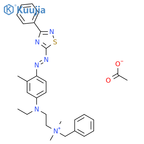 benzyl[2-[ethyl[3-methyl-4-[(3-phenyl-1,2,4-thiadiazol-5-yl)azo]phenyl]amino]ethyl]dimethylammonium acetate structure