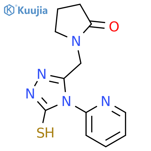 1-{4-(pyridin-2-yl)-5-sulfanyl-4H-1,2,4-triazol-3-ylmethyl}pyrrolidin-2-one structure