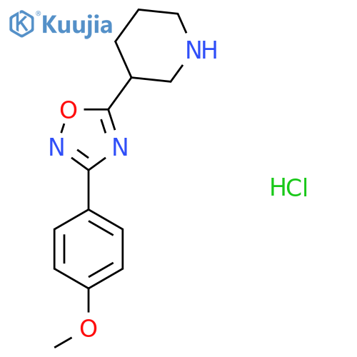 3-(4-Methoxyphenyl)-5-(piperidin-3-yl)-1,2,4-oxadiazole hydrochloride structure