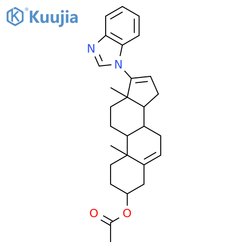 Androsta-5,16-dien-3-ol, 17-(1H-benzimidazol-1-yl)-, acetate (ester),(3b)- structure
