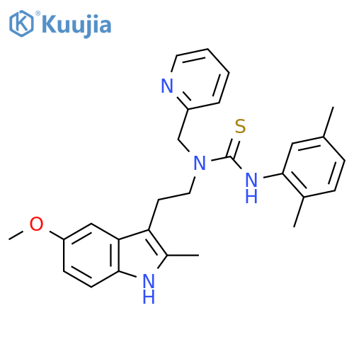 3-(2,5-dimethylphenyl)-1-2-(5-methoxy-2-methyl-1H-indol-3-yl)ethyl-1-(pyridin-2-yl)methylthiourea structure