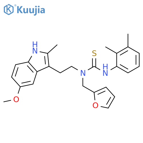 1-(2,3-dimethylphenyl)-3-(furan-2-yl)methyl-3-2-(5-methoxy-2-methyl-1H-indol-3-yl)ethylthiourea structure