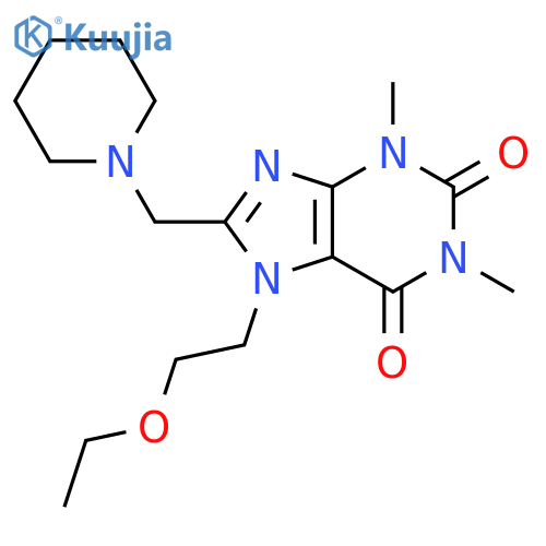 7-(2-ethoxyethyl)-1,3-dimethyl-8-(piperidin-1-yl)methyl-2,3,6,7-tetrahydro-1H-purine-2,6-dione structure