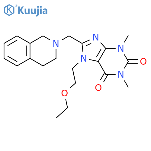 7-(2-ethoxyethyl)-1,3-dimethyl-8-(1,2,3,4-tetrahydroisoquinolin-2-yl)methyl-2,3,6,7-tetrahydro-1H-purine-2,6-dione structure