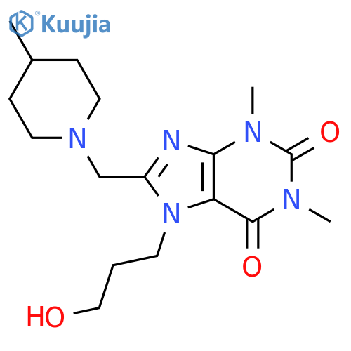 7-(3-hydroxypropyl)-1,3-dimethyl-8-(4-methylpiperidin-1-yl)methyl-2,3,6,7-tetrahydro-1H-purine-2,6-dione structure