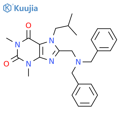 8-(dibenzylamino)methyl-1,3-dimethyl-7-(2-methylpropyl)-2,3,6,7-tetrahydro-1H-purine-2,6-dione structure