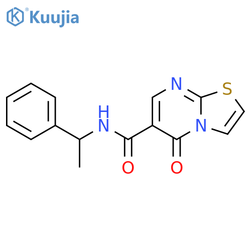 5-oxo-N-(1-phenylethyl)-5H-1,3thiazolo3,2-apyrimidine-6-carboxamide structure
