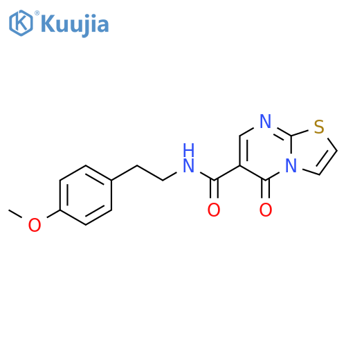 N-2-(4-methoxyphenyl)ethyl-5-oxo-5H-1,3thiazolo3,2-apyrimidine-6-carboxamide structure