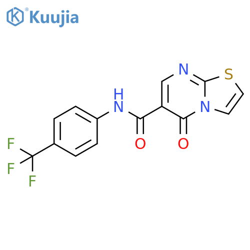 5-oxo-N-4-(trifluoromethyl)phenyl-5H-1,3thiazolo3,2-apyrimidine-6-carboxamide structure