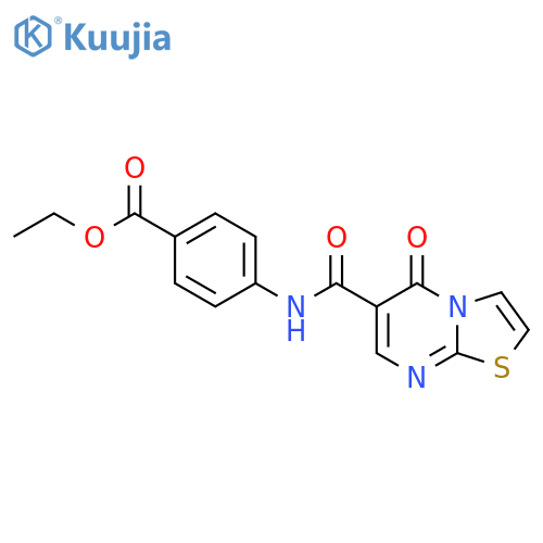 ethyl 4-{5-oxo-5H-1,3thiazolo3,2-apyrimidine-6-amido}benzoate structure