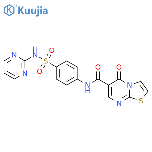 5-oxo-N-{4-(pyrimidin-2-yl)sulfamoylphenyl}-5H-1,3thiazolo3,2-apyrimidine-6-carboxamide structure