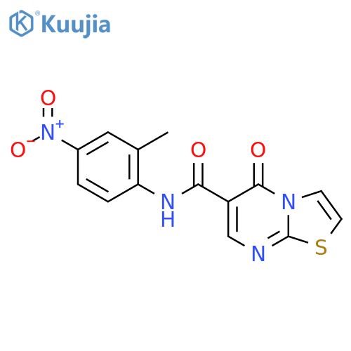 N-(2-methyl-4-nitrophenyl)-5-oxo-5H-1,3thiazolo3,2-apyrimidine-6-carboxamide structure