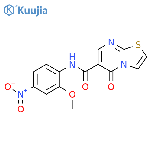 N-(2-methoxy-4-nitrophenyl)-5-oxo-5H-1,3thiazolo3,2-apyrimidine-6-carboxamide structure