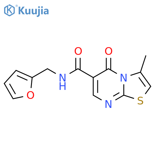 N-(furan-2-yl)methyl-3-methyl-5-oxo-5H-1,3thiazolo3,2-apyrimidine-6-carboxamide structure