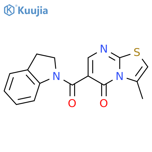 6-(2,3-dihydro-1H-indole-1-carbonyl)-3-methyl-5H-1,3thiazolo3,2-apyrimidin-5-one structure