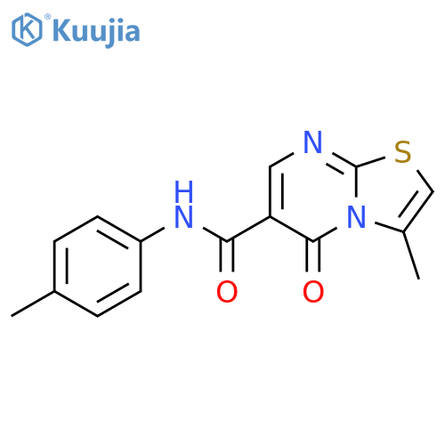 3-methyl-N-(4-methylphenyl)-5-oxo-5H-1,3thiazolo3,2-apyrimidine-6-carboxamide structure