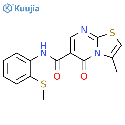 3-methyl-N-2-(methylsulfanyl)phenyl-5-oxo-5H-1,3thiazolo3,2-apyrimidine-6-carboxamide structure