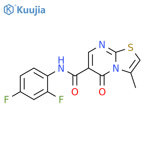 N-(2,4-difluorophenyl)-3-methyl-5-oxo-5H-1,3thiazolo3,2-apyrimidine-6-carboxamide structure