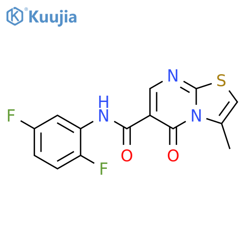 N-(2,5-difluorophenyl)-3-methyl-5-oxo-5H-1,3thiazolo3,2-apyrimidine-6-carboxamide structure