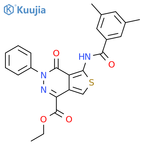 ethyl 5-(3,5-dimethylbenzamido)-4-oxo-3-phenyl-3H,4H-thieno3,4-dpyridazine-1-carboxylate structure