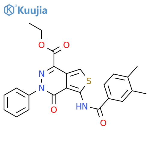 ethyl 5-(3,4-dimethylbenzamido)-4-oxo-3-phenyl-3H,4H-thieno3,4-dpyridazine-1-carboxylate structure